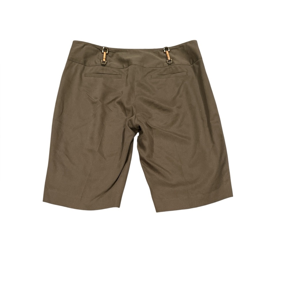 Milly of New York Dark Olive Women's Bermuda Shorts 6 - Picture 3 of 8